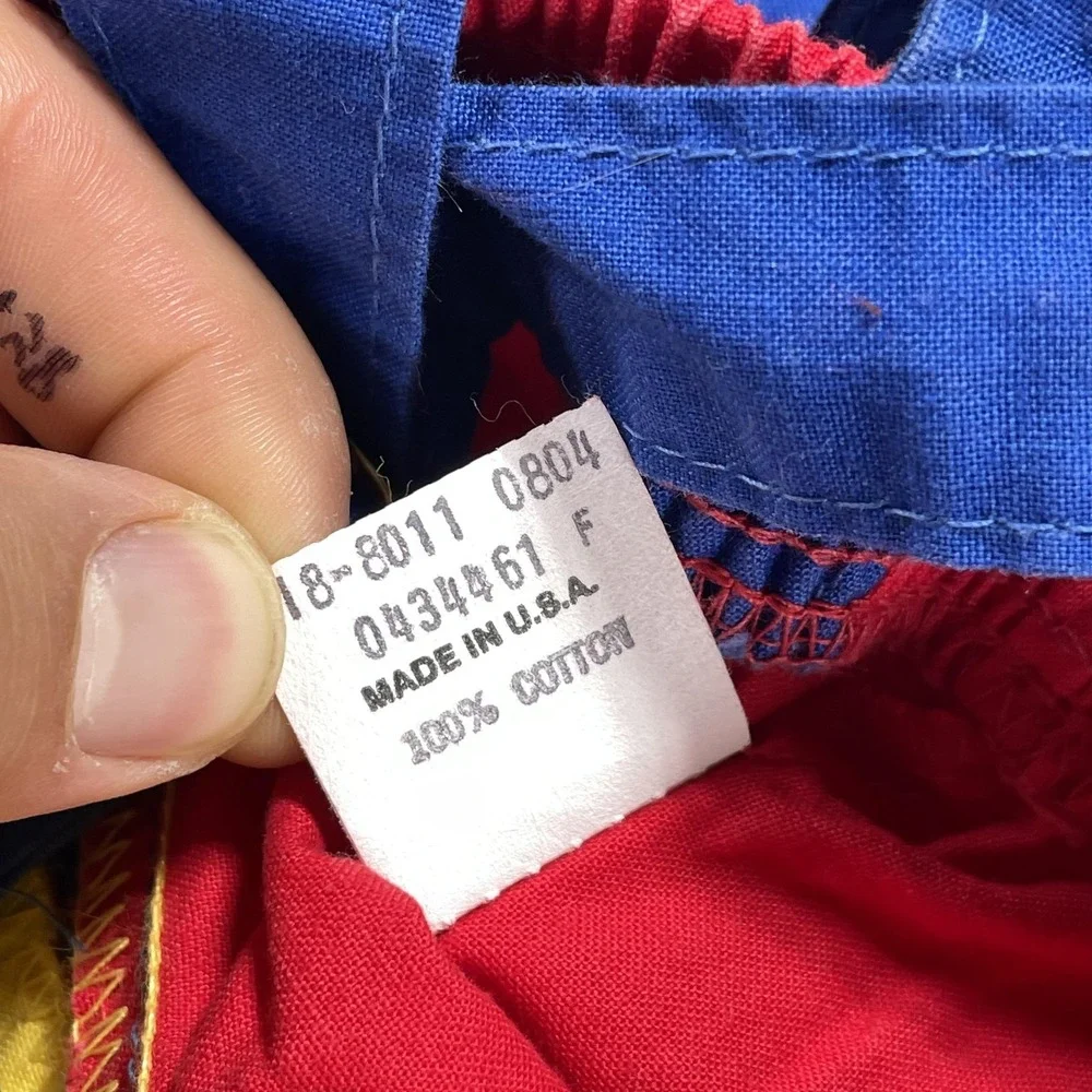 VTG 80s OshKosh B'gosh Bib Overalls Infant Boys 6-9M Multicolor Colorblock USA